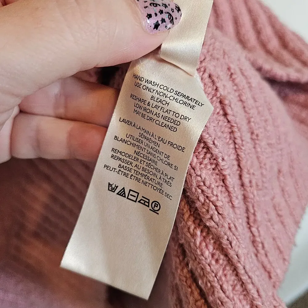 Free People‎ Brookside Tunic Sweater Oversize Alpine Rose X-Small Cozy Winter